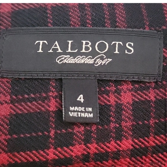 Talbots extra long red plaid skirt size 4 - Picture 3 of 5